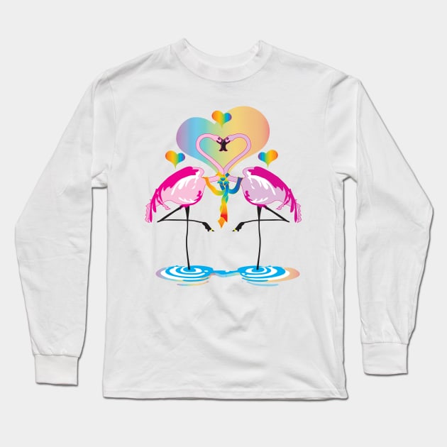 Gay Flamingos Long Sleeve T-Shirt by The Cuban Witch